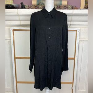 Wayf NWOT Classic Black Long Sleeve Button down Shirtdress